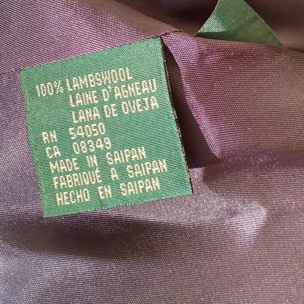 Ralph Lauren single breasted lambswool brown lined plaid blazer Sz 6P - EUC! - Picture 6 of 6